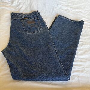 Wrangler Jeans Men 38x32 Blue 36 Slim Straight Advanced Comfort